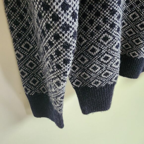 S Sweater Blue New Jos A Bank Small V Neck Nwt Winter Wool Blend Navy Diamond Sz - Picture 6 of 17